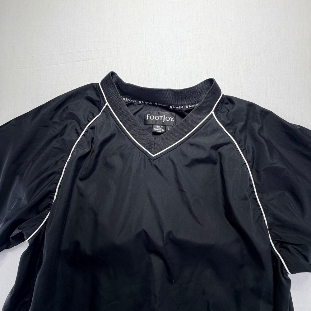 FootJoy‎ Mens Black Pullover Golf Windbreaker Jacket V Neck Size L